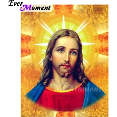 Ever Moment Diamond Painting 5D DIY Handmade Picture Of Rhinestone Religion Jesus Cross Stitch Home Diamond Embroidery ASF1628