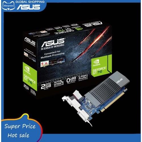 Asus GT710-SL-2GD5-BRK Graphics Card GeForce® GT 710 DDR5 2GB PCI Express 2.0 HDMI DVI Video Card