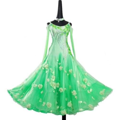 Ballroom dance performances skirt ballroom dance competition dresses Handmade Dance Dress/Standard