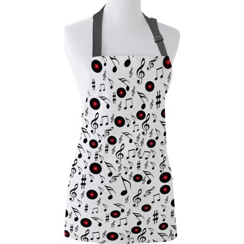 White Rock Music Print Apron Print Unisex Kitchen Bib with Adjustable Neck for Cooking Gardening