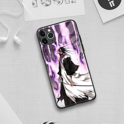 Kenpachi Zaraki Bleach anime Soft Silicone Glass Phone Case for IPhone SE 6s 7 8 Plus X Xr Xs 11 12 Mini Pro Max Samsung