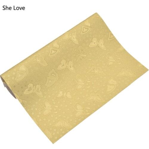 Chzimade Butterfly Flower Embossed PVC Leather Fabric Sewing Cloth Garments DIY Handmade Materials Craft Making Accessories