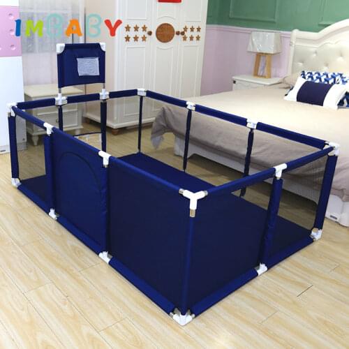 IMBABY Child Safety Barrier Baby Playpen Children Basketball Football Field With Net Fence Playground Pool Balls Baby Playpen