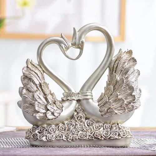 European Style Swan Decoration Living Room Decoration TV Cabinet Home Decoration A Pair Of Wine Cabinet Creative Wedding Gift