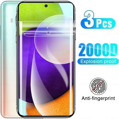 3Pcs Full Cover Film Lens Hydrogel For Samsung Galaxy A52 4G SM-A525F 6.5" Protective Film Screen Protection Protector Not Glass
