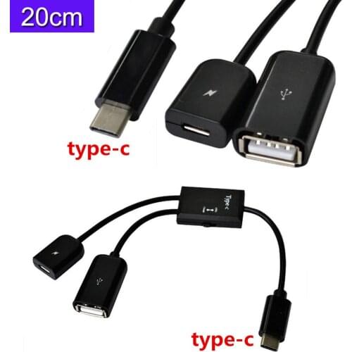 For Apple Mac 2in1 USB-C 3.1 Male To USB 2.0 A + Micro Female Host OTG Hub Cable