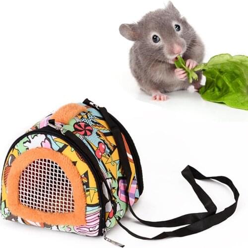 Small Pet Carrier Rabbit Cage Hamster Chinchilla Guinea Pig Carry Pouch Bag Breathable Travel Warm Bags Cages Sugar Glider