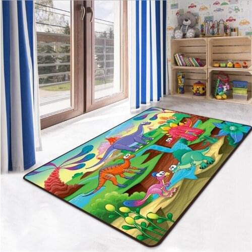 Cartoon Dinosaur Carpet 3D Printed Carpet Square Anti-Skid Area Floor Mat Rug Non-slip Mat Dining Room Living Soft Carpet 02