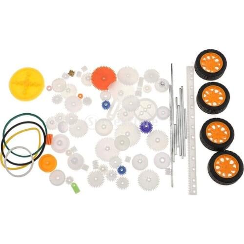 EKIND 55/78Pcs Plastic DIY Robot Gear Kit Gearbox Motor Gear Set Gear Worm Compatible for DIY Car Robot RC Model