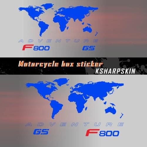 For BMW F800GS f 800 gs Stickers Motorcycle Tail Top Side Box Cases Panniers Luggage Aluminium Adventure world map decals