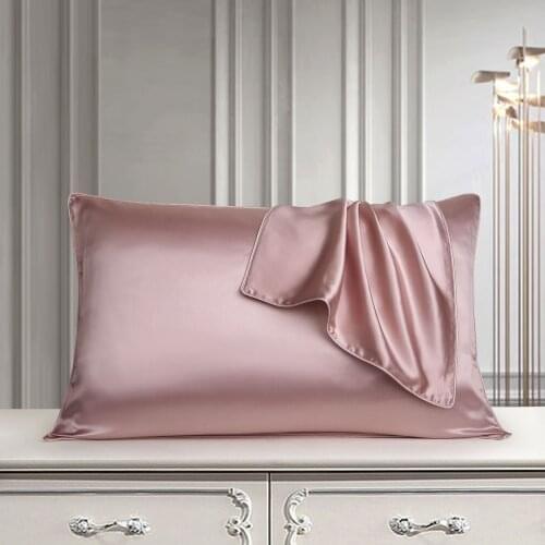 The same color piping beauty silk pillowcase mulberry silk pillowcase solid color 19mme Pure Natural Mulberry Silk Pillowcase
