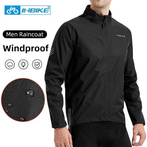INBIKE Raincoat Thermal Waterproof Men Cycling Jacket Breathable Reflective Outdoor Climbing Hiking Sport Windbreaker MTB Jacket