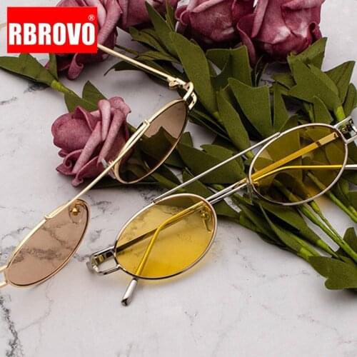 RBROVO Small Oval Sunglasses Women Vintage Sunglasses Women/Men Luxury Brand Sun Glasses For Women Round Oculos De Sol Gafas