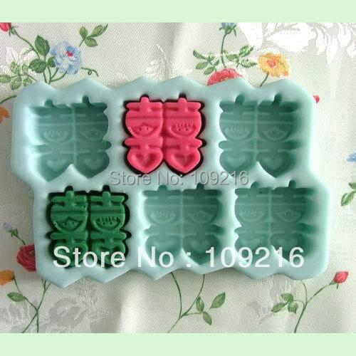 Wholesale!!! 1pcs Chinese Wind-Six-Double XI (R0403) Silicone Handmade Soap Mold Crafts DIY Mold