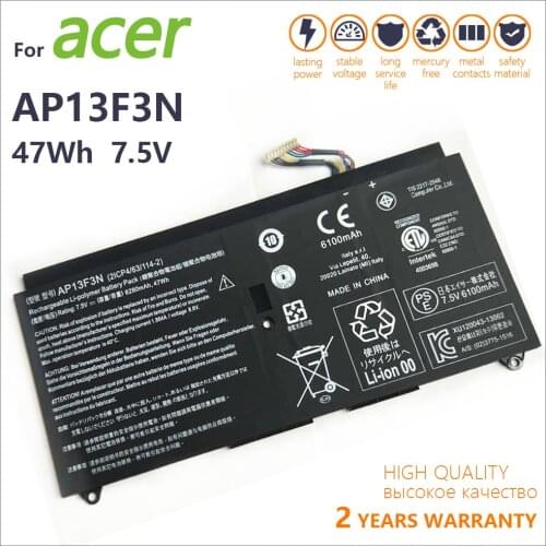 Genuine new AP13F3N Laptop Battery For ACER Aspire S7-392 S7-392-9890 Battery 7.5V AP13F3N 2ICP4/63/114-2 47Wh batteria