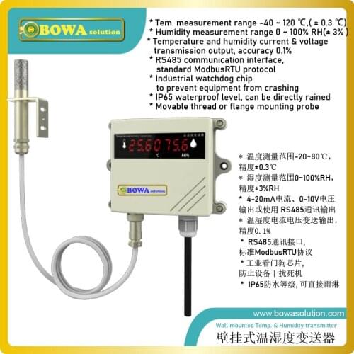 Temperature and humidity transmitters invert analog signal into electric signal to variable speed compressor or fan motor in AC