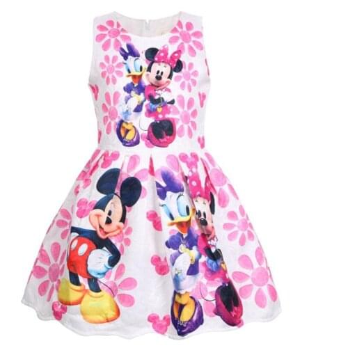 Disney Minnie Princess Girl Dress Summer Cartoon Vest Birthday Party Kids Dresses for Girls Childrens Costume Toddler