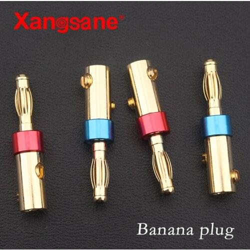 Xangsane fever grade pure copper gold-plated banana plug solder-free lantern structure speaker cable audio plug power amplifier
