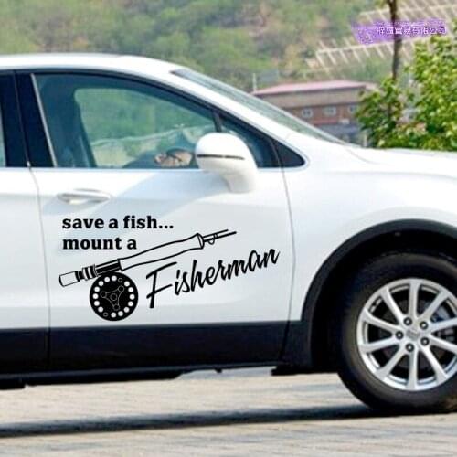 Fly Fishing Fisher Decal Angling Bucket Tackle Shop Fishhook Sticker Fish Tank Boat Box Car Vinyl Decal