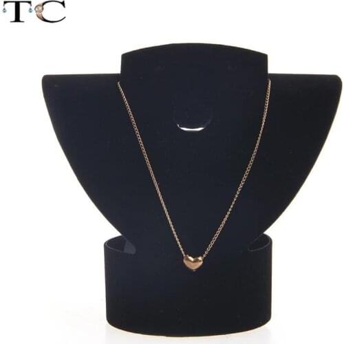 Folding Velvet Jewelry Necklace Bust Earring Display Pendants Dispaly Holder Stand Rack Show Case