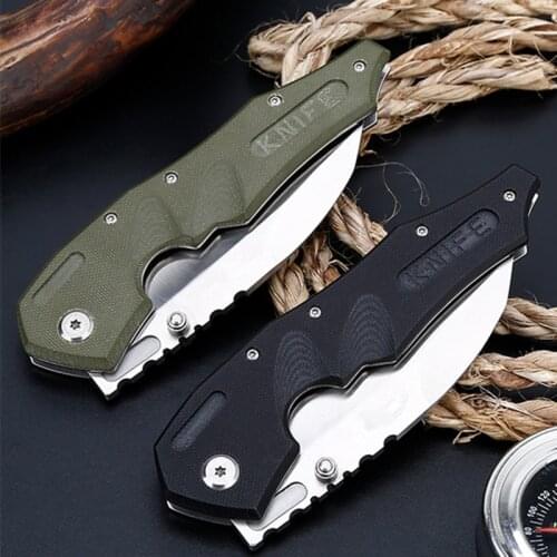 56HRC high hardness outdoor folding knife, 5Cr13Mov stainless steel survival knife, camping barbecue climbing pocket knife