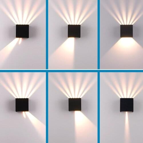 Modern Outdoor Wall Light Decoration Sconces Waterproof Garden Balcony LED Lighting Fixture Black Square Up Down Porch Light