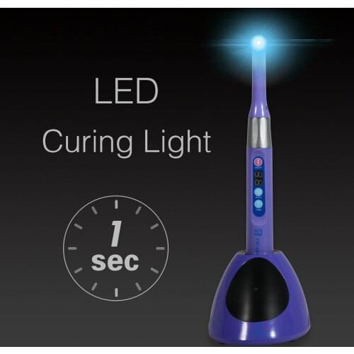 Dental Wireless Cordless 10W iLed 1 Second LED 360 Degree Rotatable Curing Light Cure Lamp 2300mW/c㎡ Purple Color
