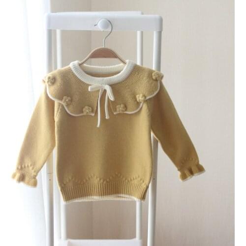 Flowers Teenage Kids Sweaters Spring Cardigan Winter Baby Girls Warm Tops Plus Velvet Thicken Lapel Knitted Bottoming High Quali