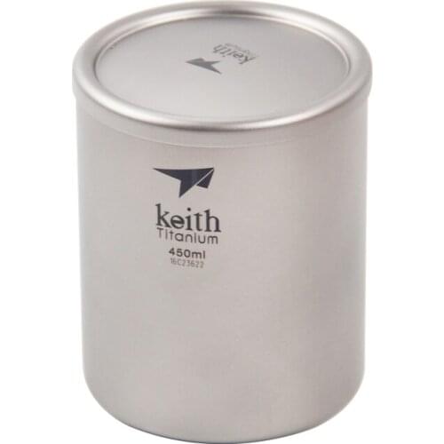 Titanium Cups and Mugs Double Wall Mugs for Drinking Tea Coffee Hot Soup Suit For Travel and Camping Cups 600ml