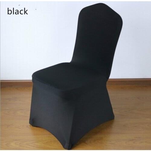 High Quality Black Polyester Spandex Wedding Chair Covers for Weddings Banquet Hotel Decoration Supplies Wholesale Prices