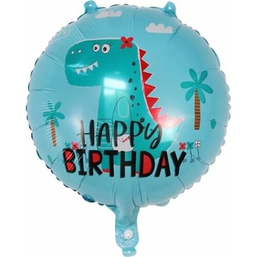 10pcs 18inch Blue Cute Cartoon Dinosaur Foil Balloons Happy Birthday Party Decoration Dino Helium Globos Baby Shower Kids Toys