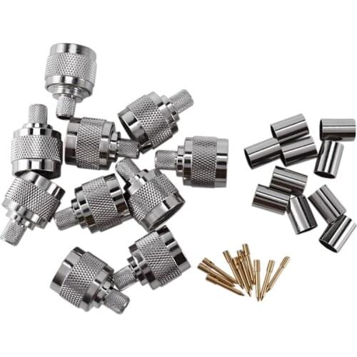 10Pcs N-Type Male Connector 50-5 N Connector RF Coaxial Connector for LMR300 5D-FB Cable N-50J-5 RF Coaxial Connector CNIM Hot