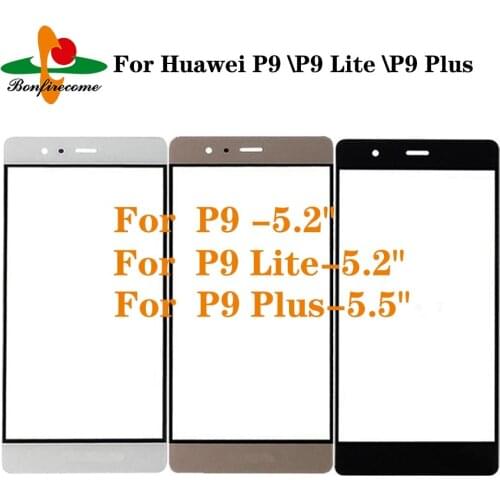 10Pcs Outer Screen For Huawei P9 \P9 Lite \P9 Plus Front Touch screen Panel For LCD Display outer Glass Cover Lens Replacement