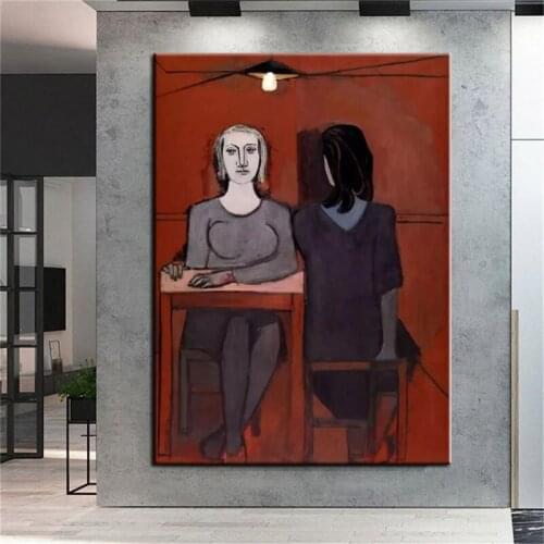 100% Hand Painted Abstract Vintage Painting Picasso Museum Modern Gallery Wall Art Wall Pictures Home Decor Frameless Large Size