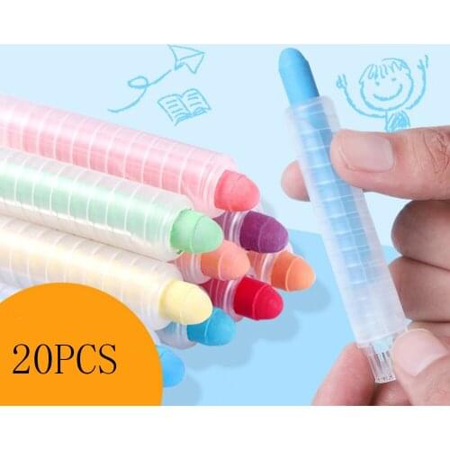 20PCS Kids Painting Playground Sidewalk Art Floor Blackboard Chalk Graffiti Dustless Chalk Pen Drawing Chalks For Office School