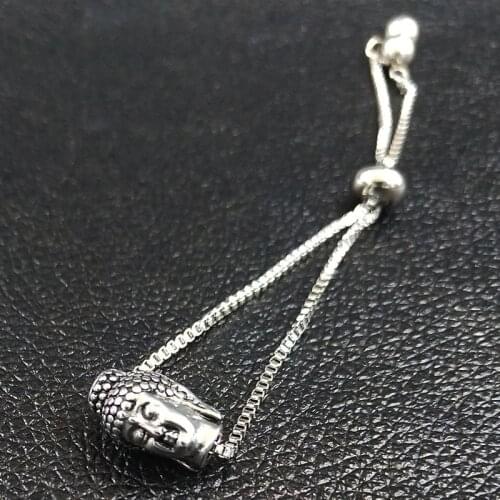 2021 Buddha Head Stainless Steel Bracelet Women Silver Color Bracelet Jewelry pulceras de acero inoxidable para mujer B1905282