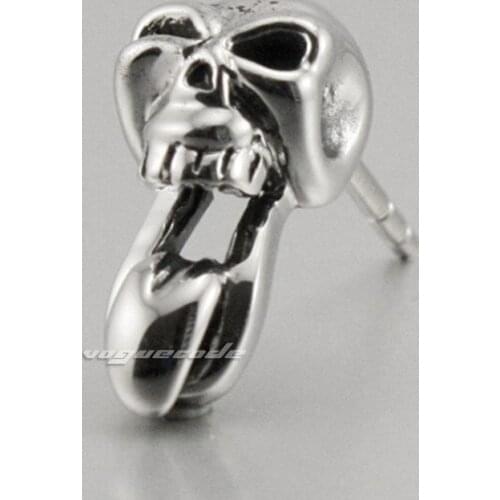 316L Stainless Steel Mens Skull Stud earrings S036(2 Pieces)