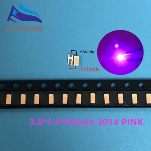 4000PCS 3014 3.0X1.4mm pink light SMD light-emitting diode SMD LED Lamp bead 3.0*1.4*0.8MM NEW