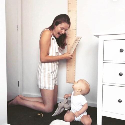 60-210CM Nordic Style Wood Height Growth Chart Height Ruler Kids Children Hanging Measure Ruler Nursery Wall Decorations