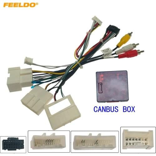 FEELDO Car Audio 16PIN DVD Player Power Calbe Adapter With Canbus Box For Renault Captur Kadjar 2015 Stereo Plug Wiring Harness