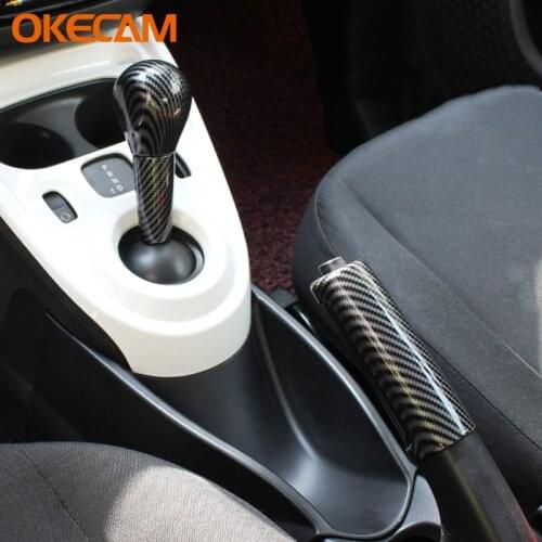 Car Handbrake Grips ABS Gear Head Shift Knob Cover Gear Shift Collars For Mercedes Smart Fortwo Forfour 453 Car Decoration