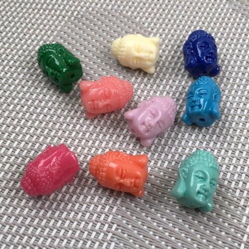 Synthetic Coral engraving Buddha Pattern Punch loose beads isolation bead for Jewelry making DIY necklace bracelet accessories