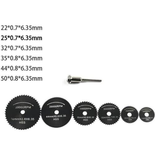 7pcs Set HSS Saw Cutter Disc Wheel For Woodworking Plastic Copper Cutting Tools