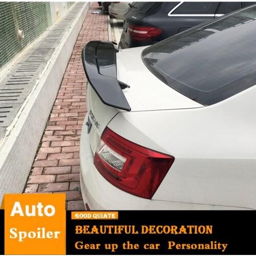 For Skoda Octavia 2006/07/08/09/2010/11/2013 Spoiler Sport ABS Plastic Material Car Rear Wing Trunk Rear Spoiler With Led Light
