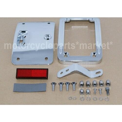 Curved Laydown Number License Plate Mounting Bracket Reflector For Harley Softail Deluxe FLSTN Softail Springer Classic FLSTSC