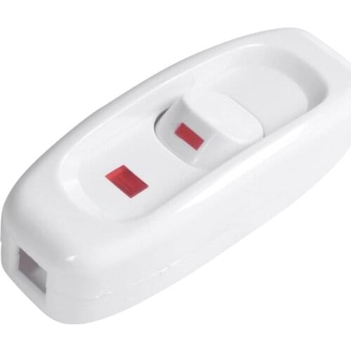 Compact White Plastic In-line Cord Light Lamp Switch
