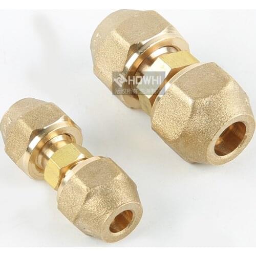 HOWHI 6 - 19MM Air Conditioning Parts Pipe Fitting Tube Brass Screw Connectors Butt Joint Inner Screw Copper Hand Tool Parts
