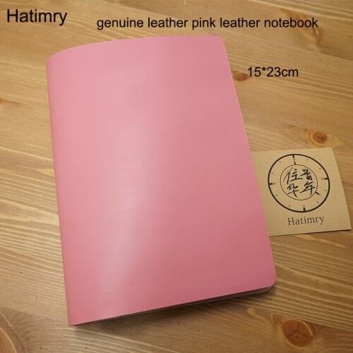 New Pink leather genuine travelers 6holes journal leather notebook A5 size Sparil notebook for school supplies sketch books