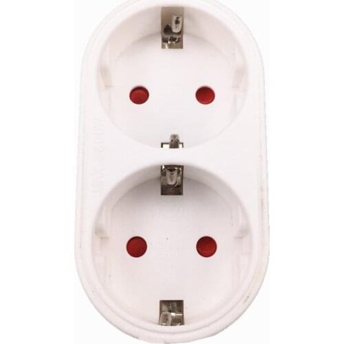 New 2 Socket Multiple Plug Power Strip Socket Distribution Adapter 16A/250V German Standard Power Supply Plug Adapter