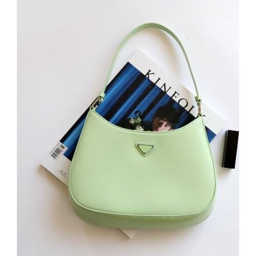 New Design Small Square Leather Underarm Bag Exquisite Female Retro Baguette Bag One Shoulder Hobo Bag